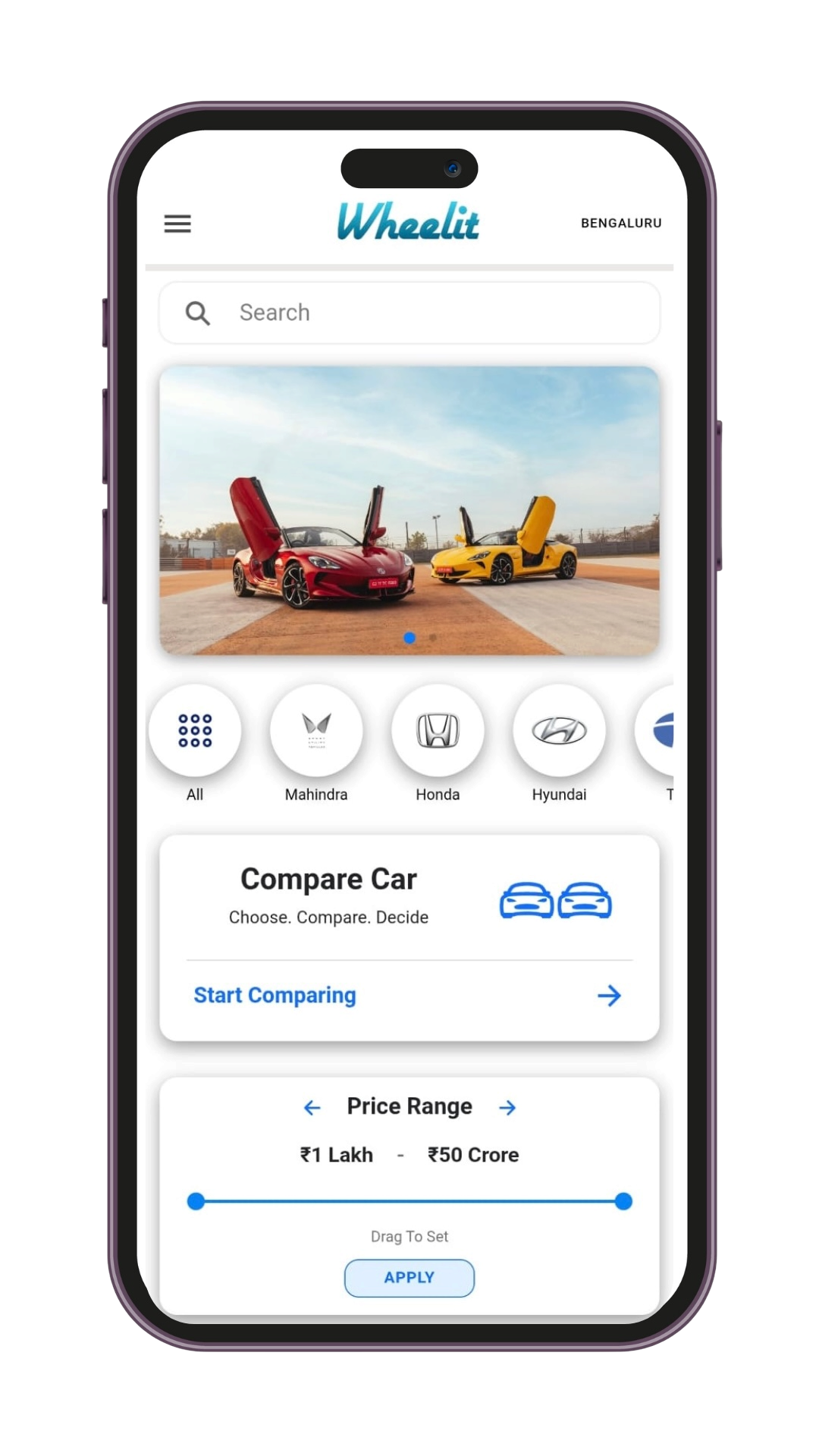 WheelIt India App Mockup